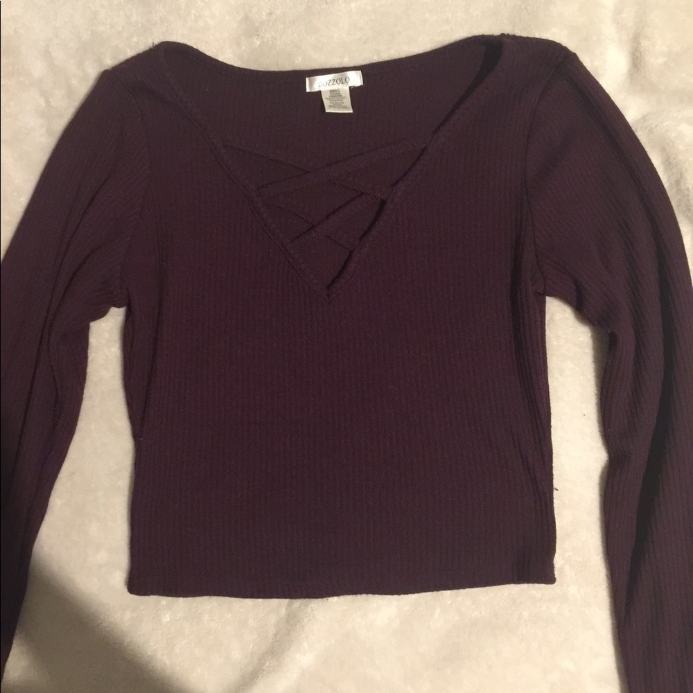 burgundy crop top